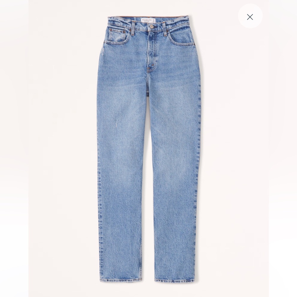 Abercrombie & Fitch High-Rise Straight Light Blue Jeans